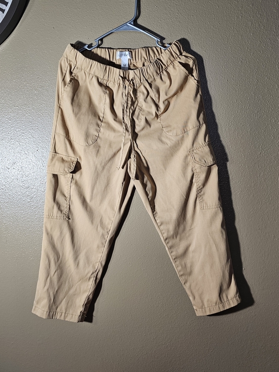 just be Pants - Just Be tan elastic waist pull-on pants Cargo Pockets Women's Size Medium